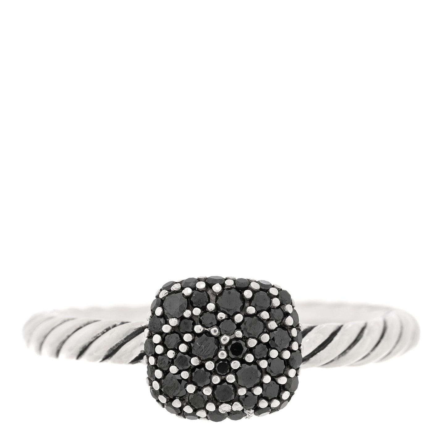 Sterling Silver Black Diamond Petite Pave Ring 52 6