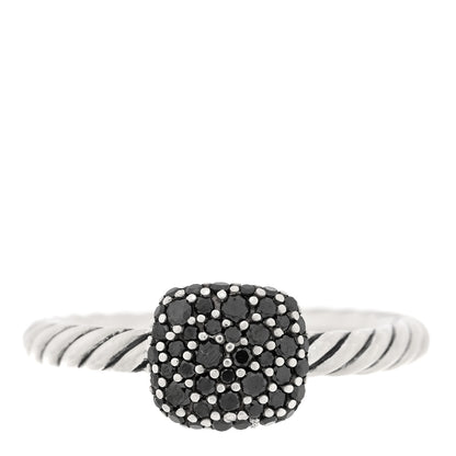 David Yurman Sterling Silver Black Diamond Petite Pave Ring 52 6 1 of 4