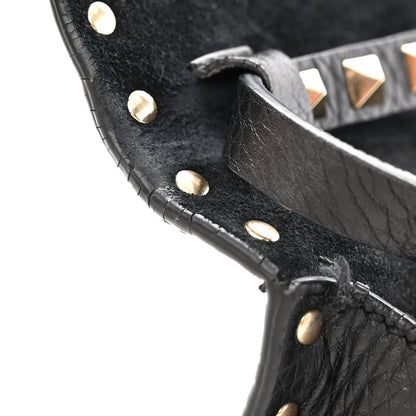 Valentino Garavani Pebbled Calfskin Medium Rockstud Flip Lock Crossbody Bag Black 11 of 13