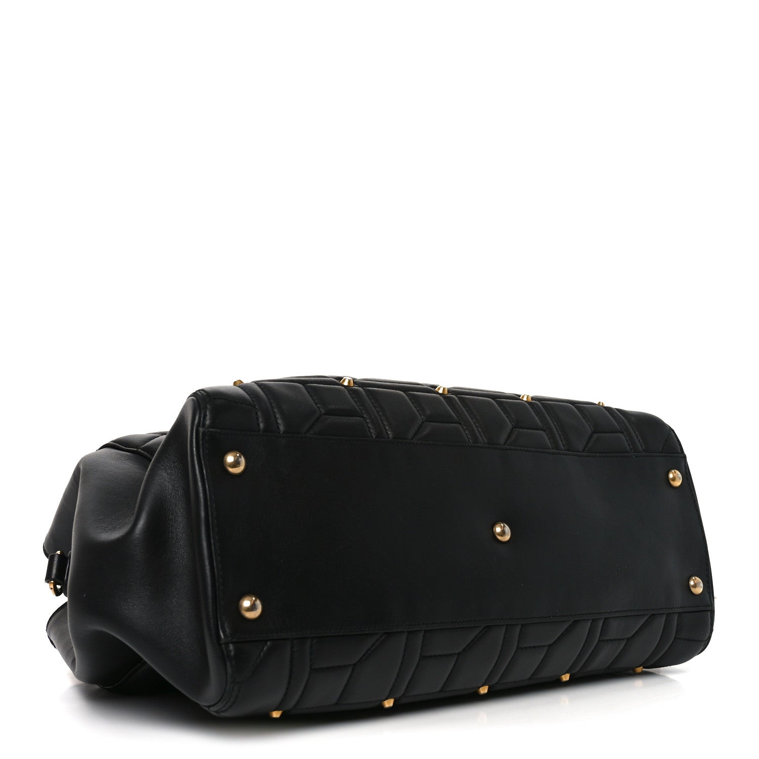 Gucci Calfskin Matelasse Studded Medium GG Marmont Tote Black 4 of 11