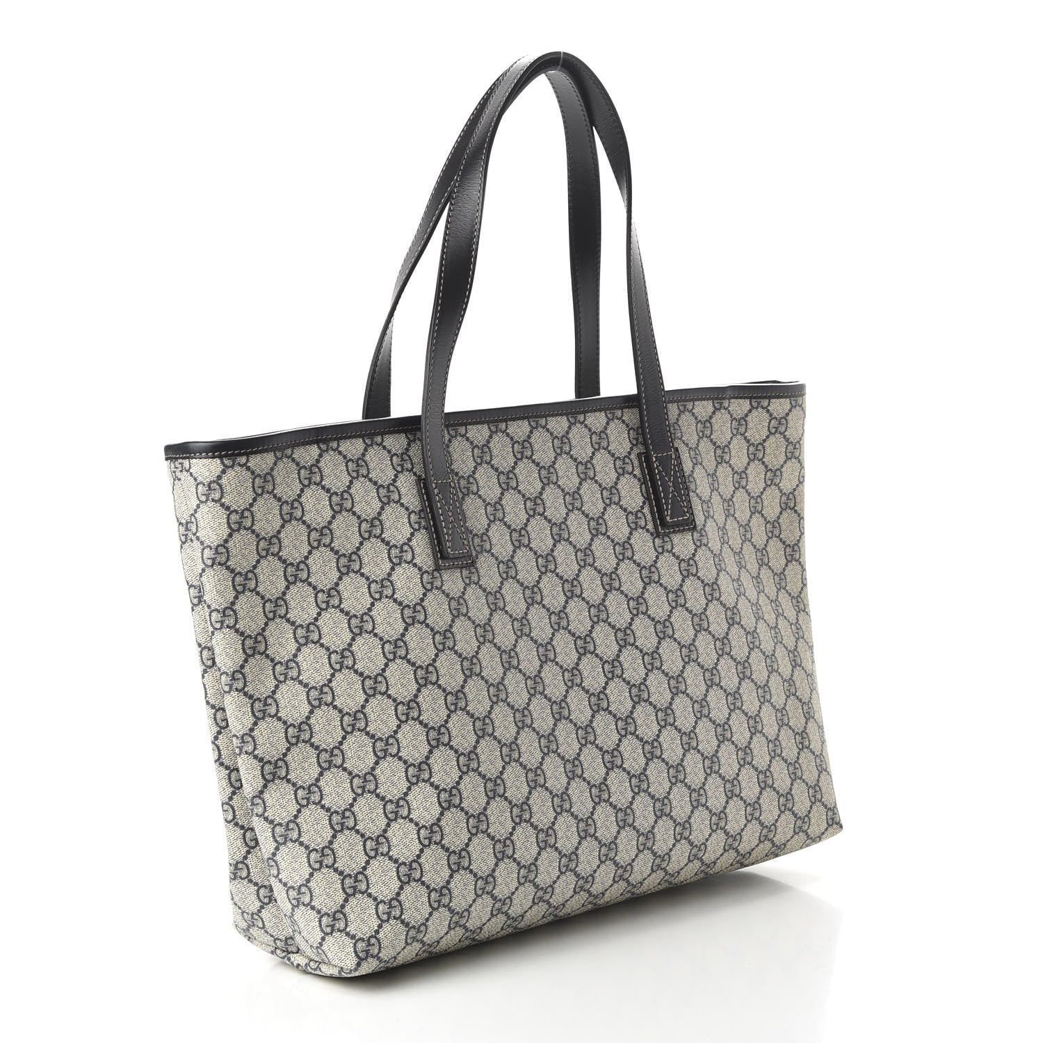 Gucci GG Supreme Monogram Medium Zippered Shopping Tote Black 3 of 10