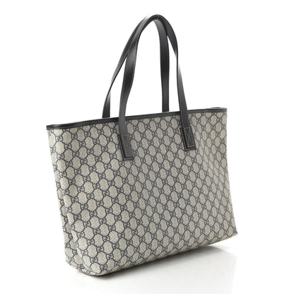 Gucci GG Supreme Monogram Medium Zippered Shopping Tote Black 3 of 10