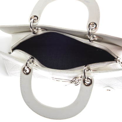 Christian Dior Calfskin Cannage Stitched Small Lady East West Lady Dior White 5 of 26