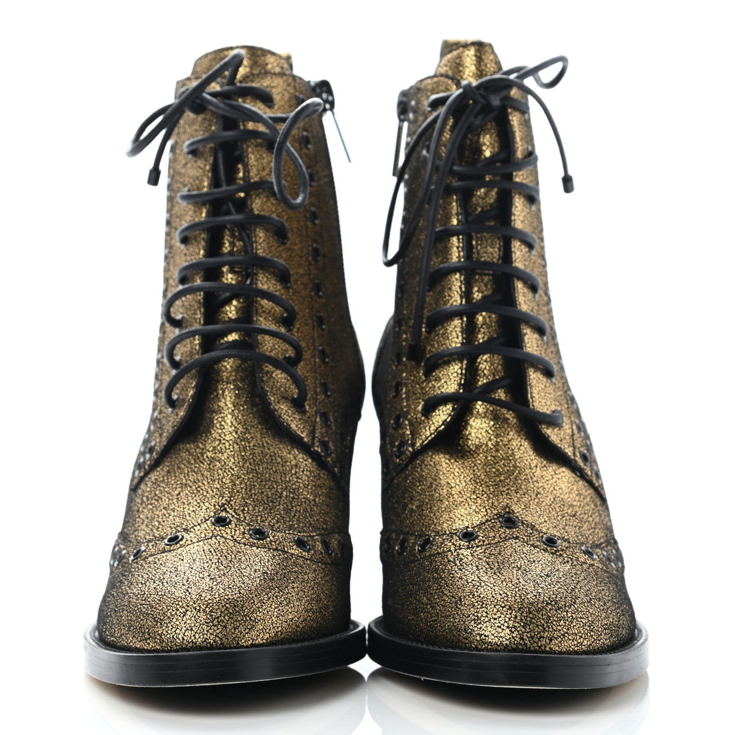 Crackled Metallic Calf Hannah 65 Boots 38 Gold Black