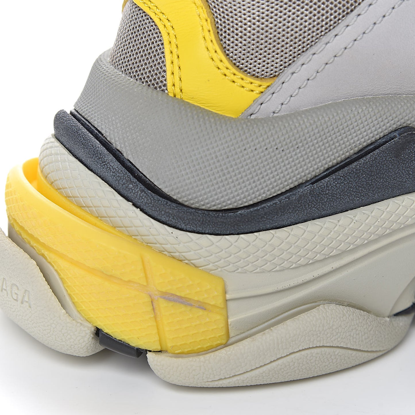 Fabric Mesh Womens Triple S Sneakers 37 Yellow Grey White