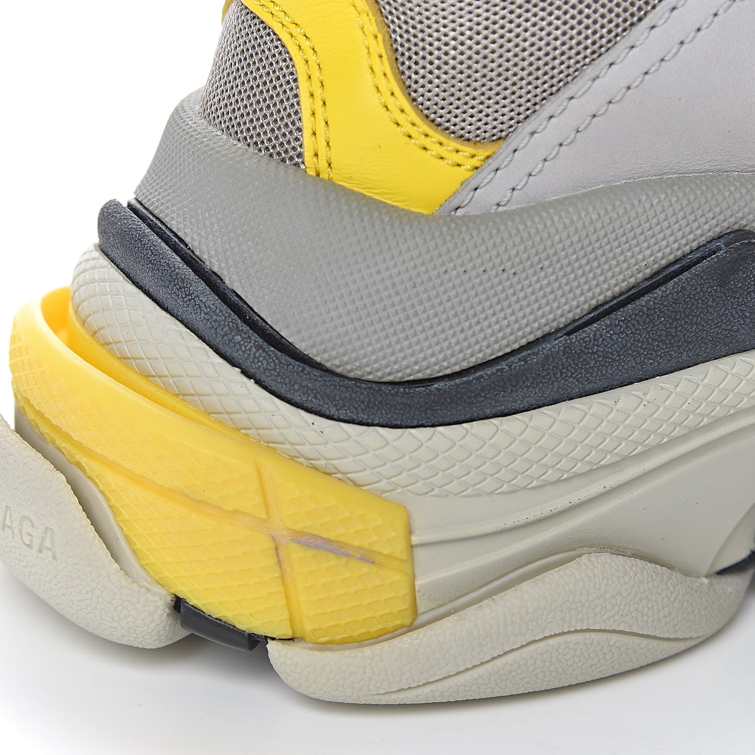 Balenciaga Fabric Mesh Womens Triple S Sneakers 37 Yellow Grey White 9 of 11