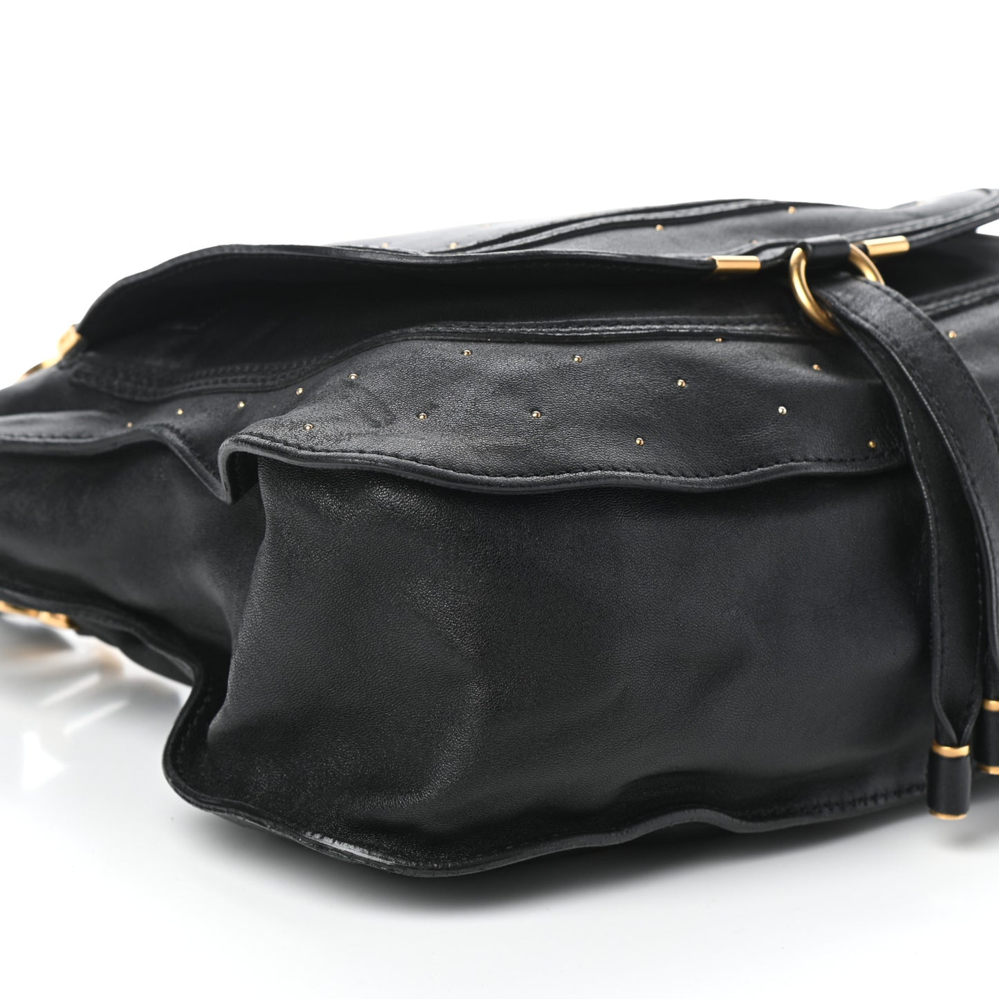 Calfskin Studded Medium Marcie Satchel Black