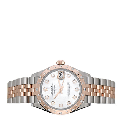 Rolex Stainless Steel 18K Everose Gold Diamond Mother of Pearl 31mm Oyster Perpetual Datejust Watch 278341RBR 2 of 5