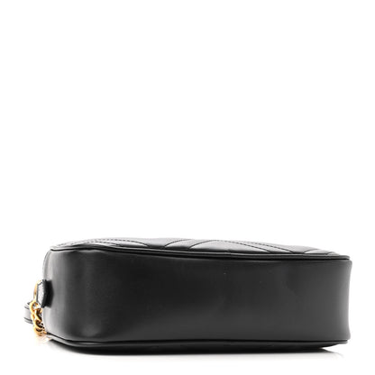 Gucci Calfskin Matelasse Small GG Marmont Chain Shoulder Bag Black 4 of 10