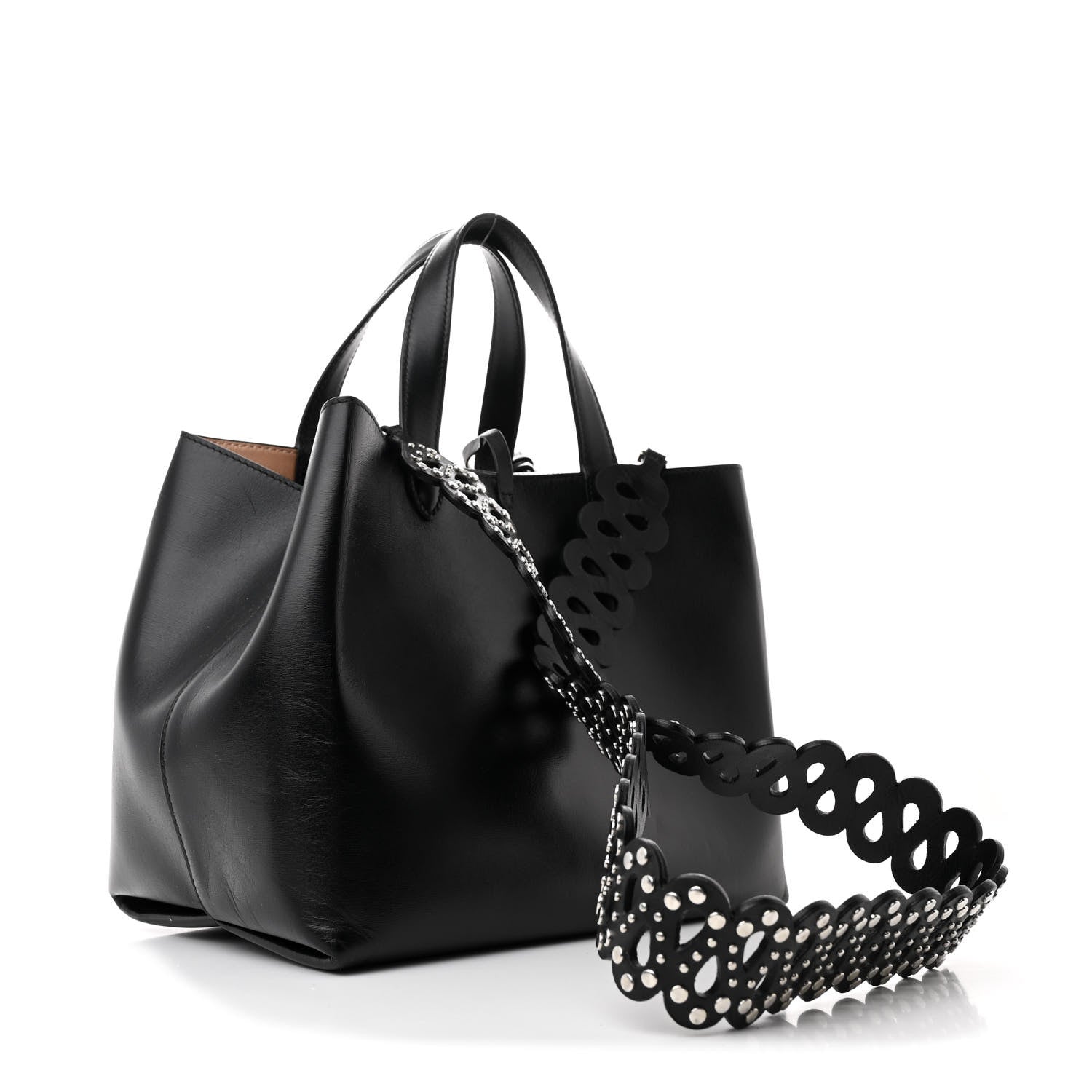Alaia Calfskin Clou Etoile Strap Mina 25 Bag Black 4 of 13