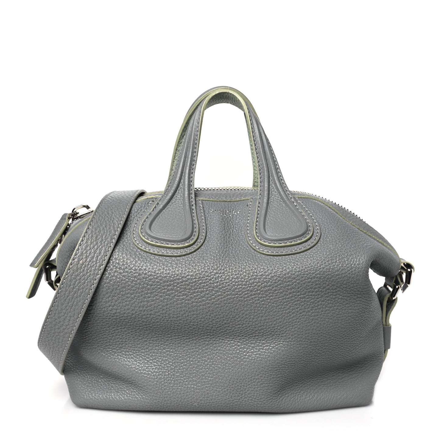Pebbled Calfskin Small Nightingale Pearl Grey