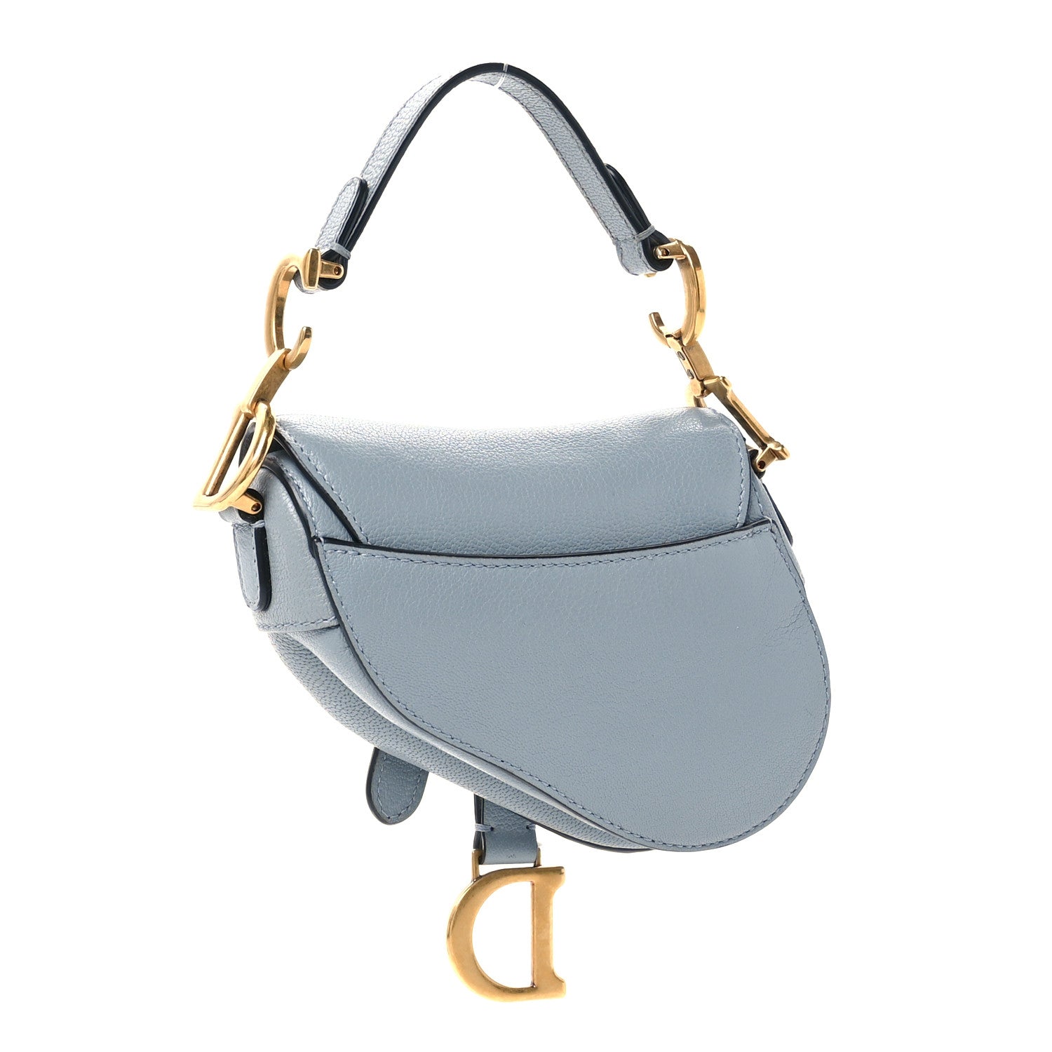 Christian Dior Goatskin Micro Saddle Bag Cloud Blue 3 of 10