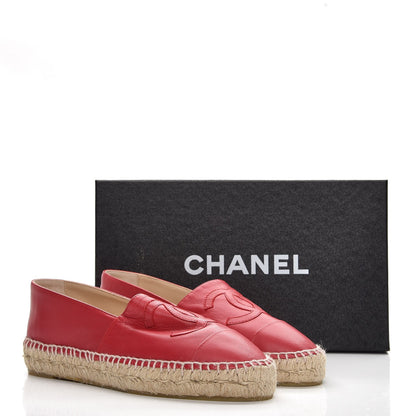 Chanel Lambskin CC Espadrilles 38 Red 11 of 11