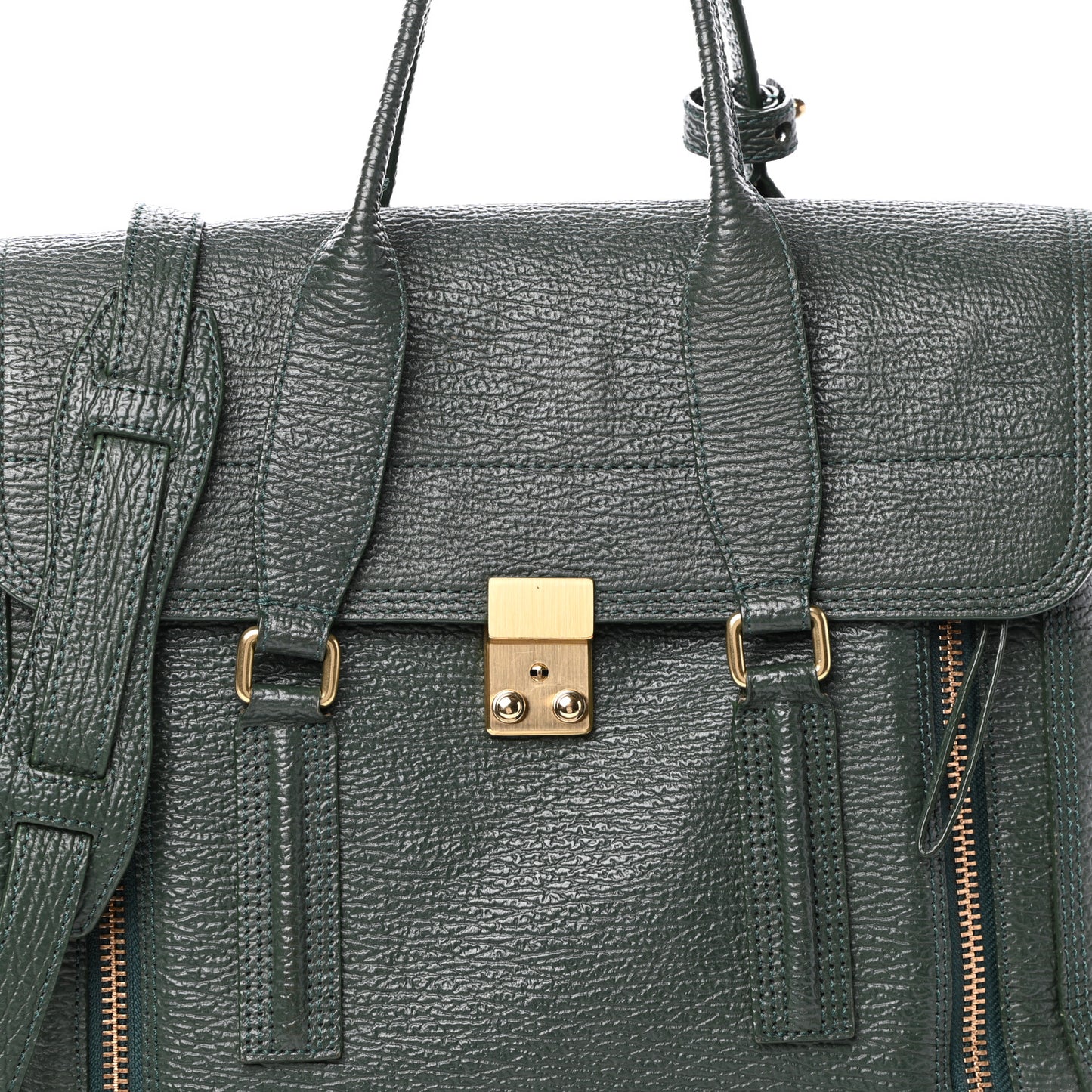 Textured Calfskin Large Pashli Satchel Jade