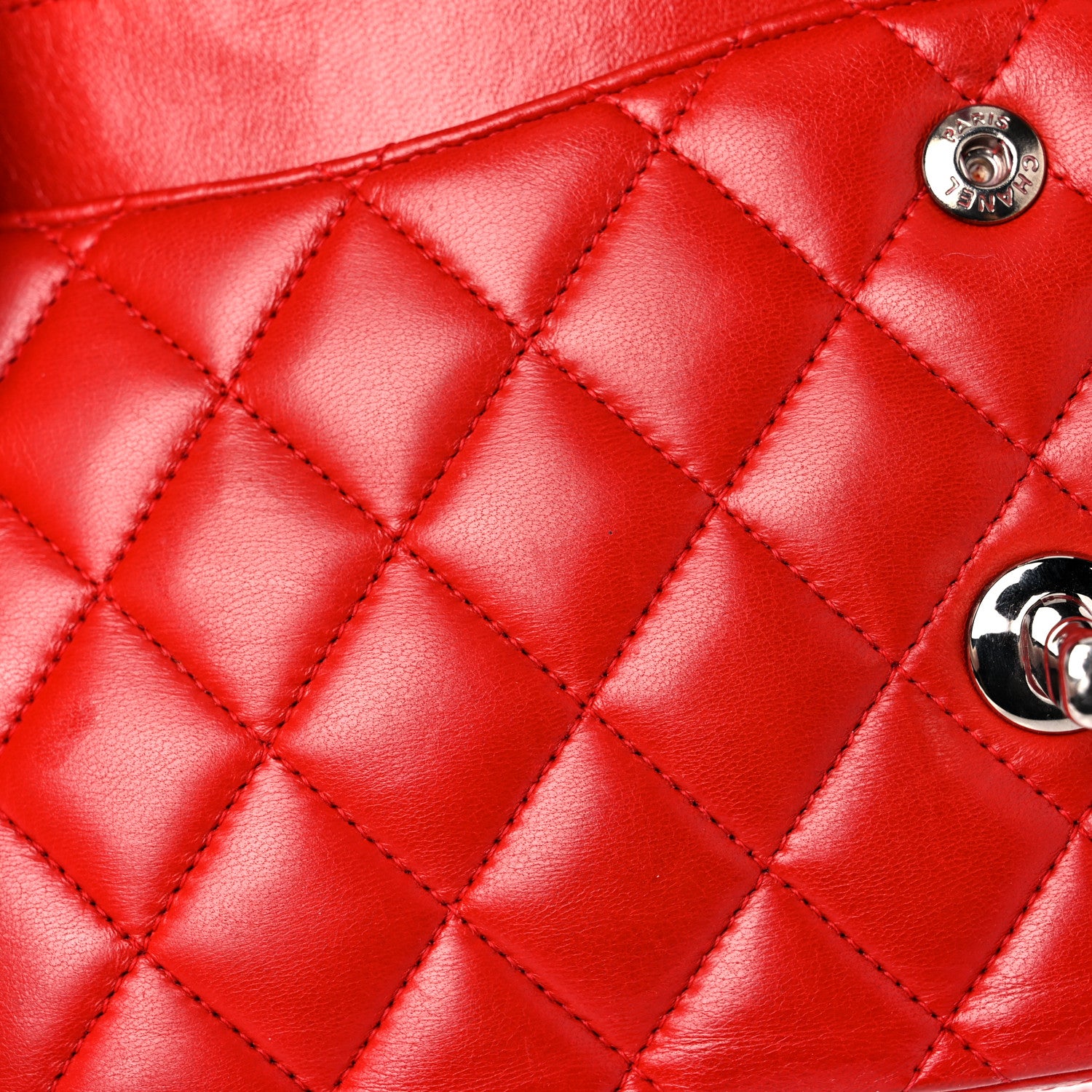 Chanel Lambskin Quilted Medium Double Flap Red 16 of 25