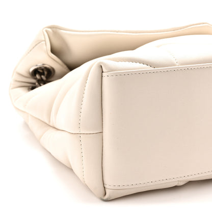 Saint Laurent Lambskin Quilted Small Loulou Puffer Monogram Chain Satchel Crema Soft 9 of 10