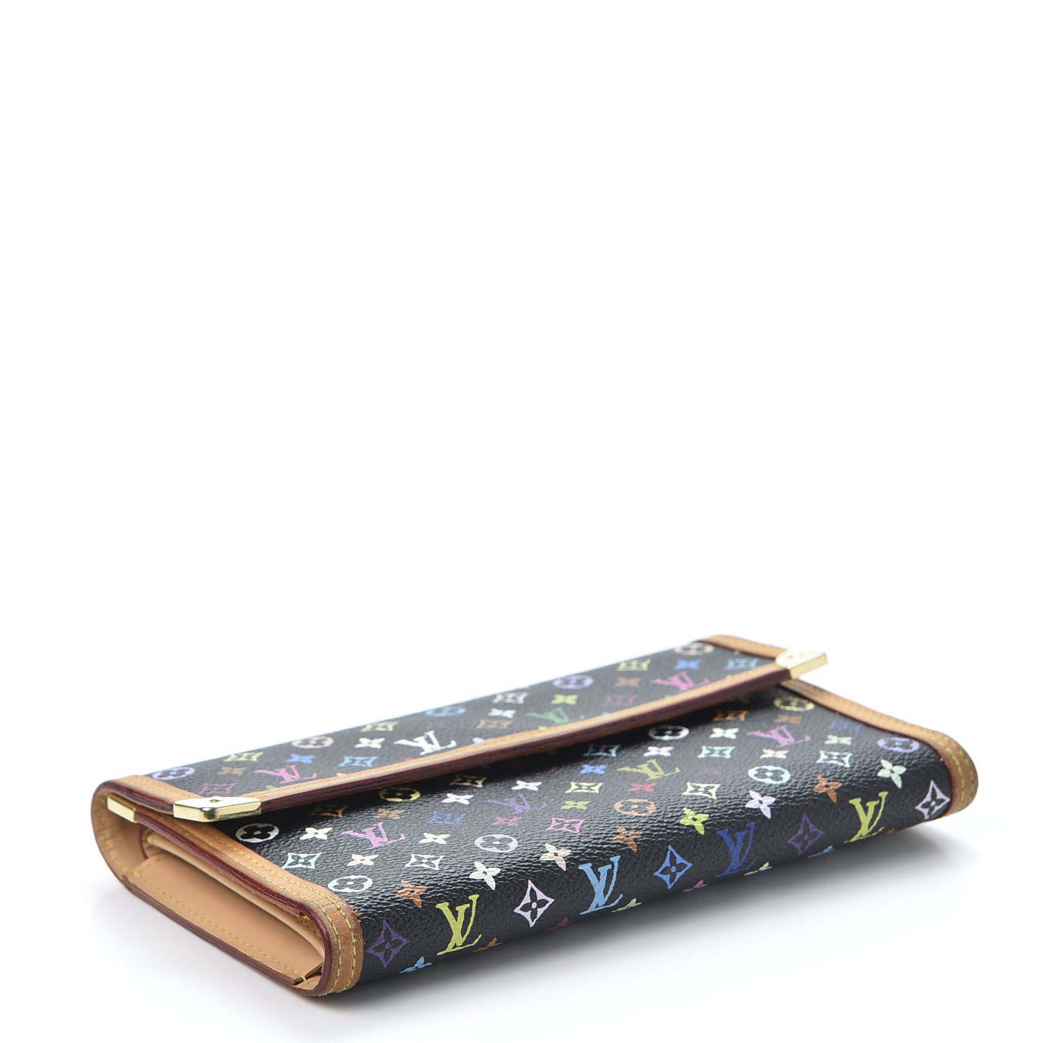 Louis Vuitton Monogram Multicolor Porte Tresor International Wallet Black 3 of 9