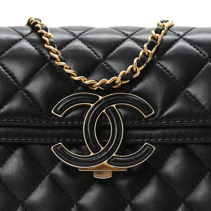 Chanel Lambskin Quilted Small CC Chic Flap Black 8 of 10