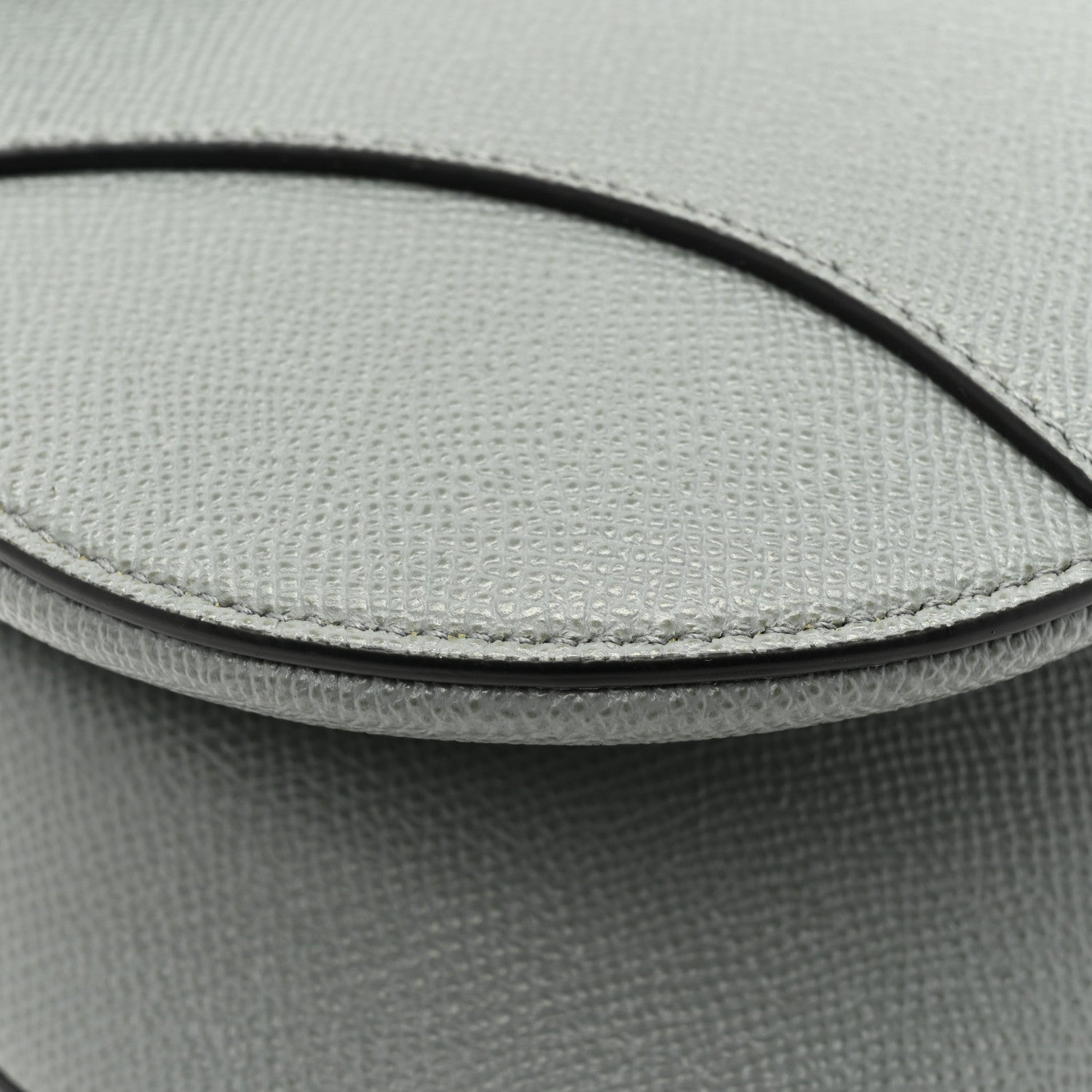 Christian Dior Grained Calfskin Saddle Bag Grey Stone 10 of 13