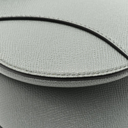 Christian Dior Grained Calfskin Saddle Bag Grey Stone 10 of 13