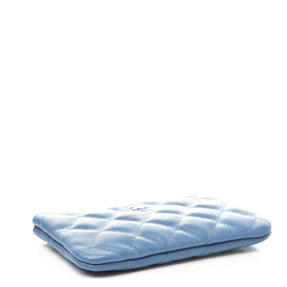 Chanel Caviar Quilted Small Cosmetic Case Blue 4 of 8