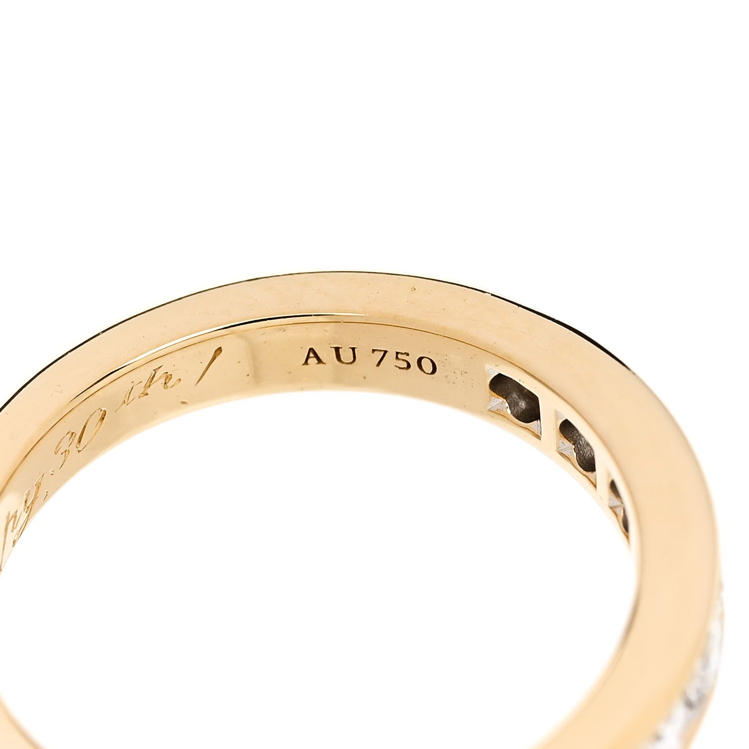 Tiffany 18K Yellow Gold 3mm Half Circle Channel-Set Band Ring 44 3 6 of 7