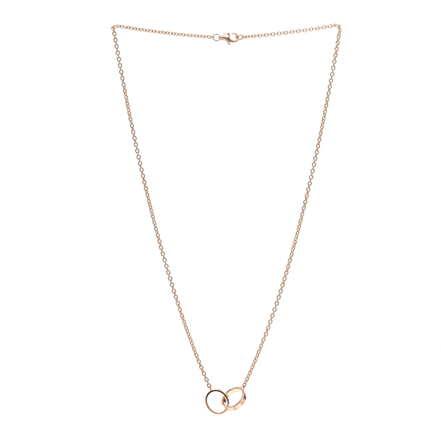 Cartier 18K Pink Gold Interlocking LOVE Necklace 3 of 6