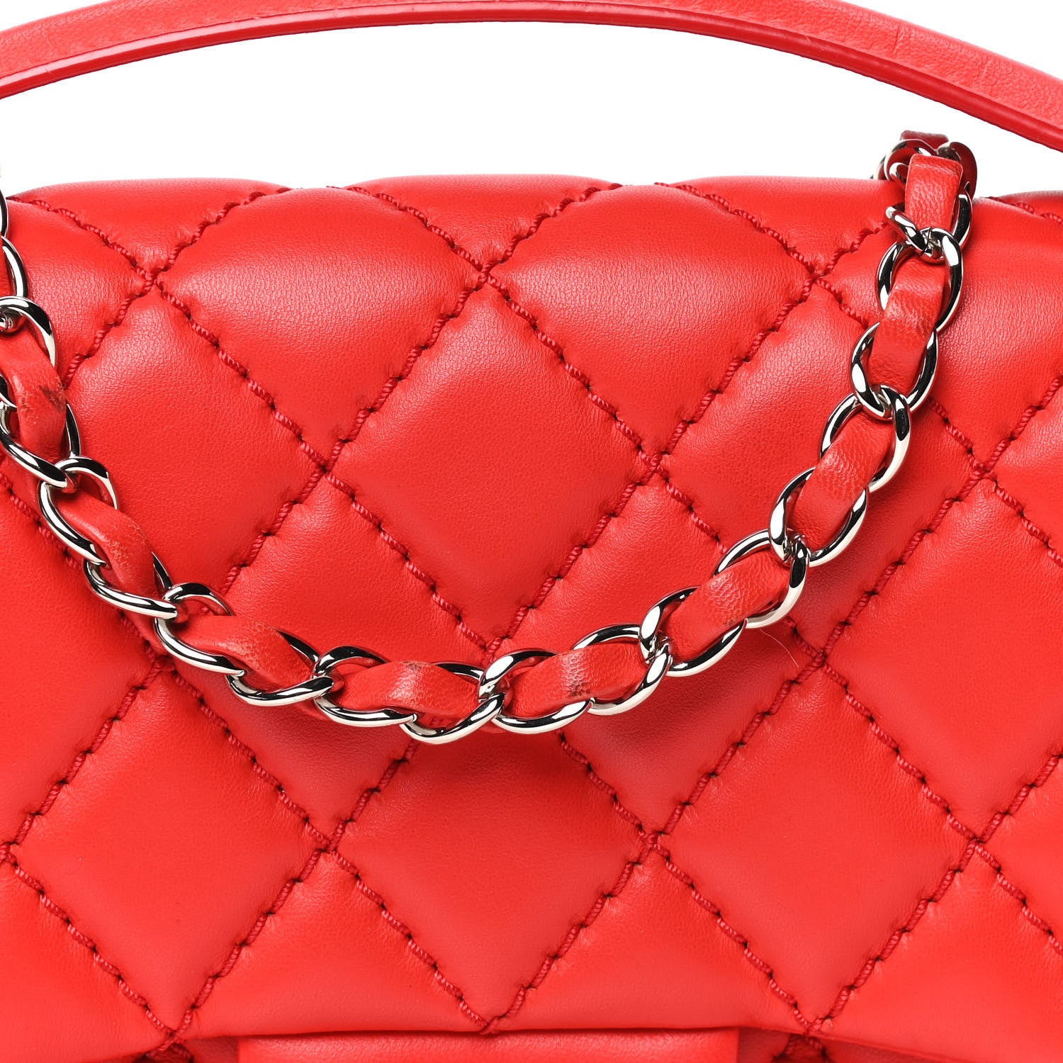 Chanel Lambskin Quilted Medium Easy Carry Flap Red 7 of 7