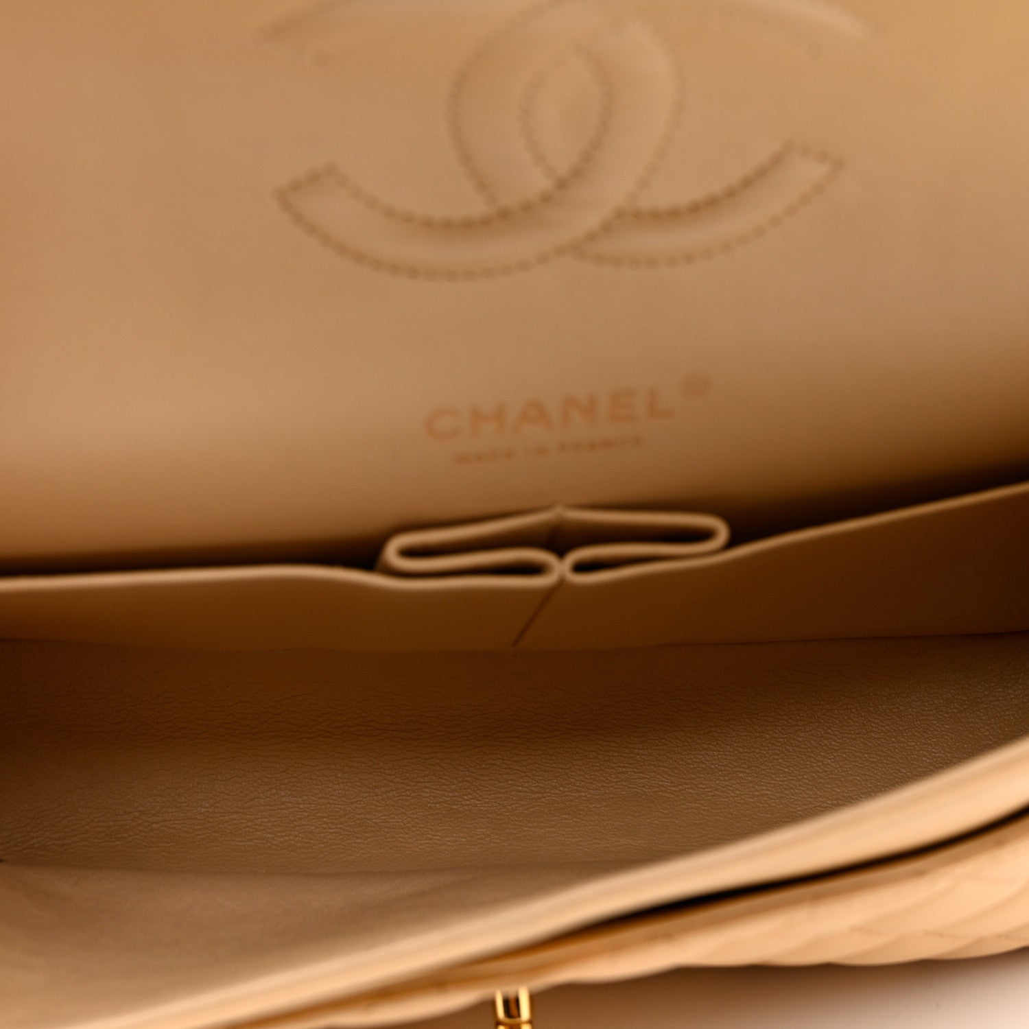 Chanel Lambskin Quilted Medium Double Flap Beige 5 of 9