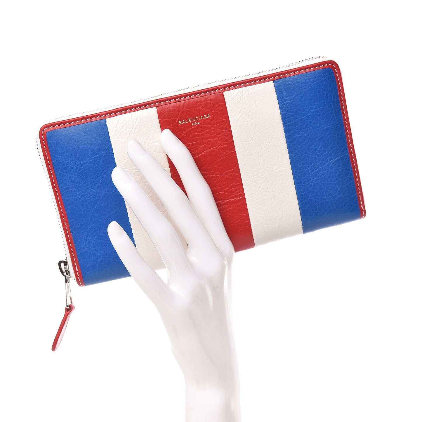Agneau Arena Multicolore Bazar Continental Zip Around Wallet Bleu White Rouge