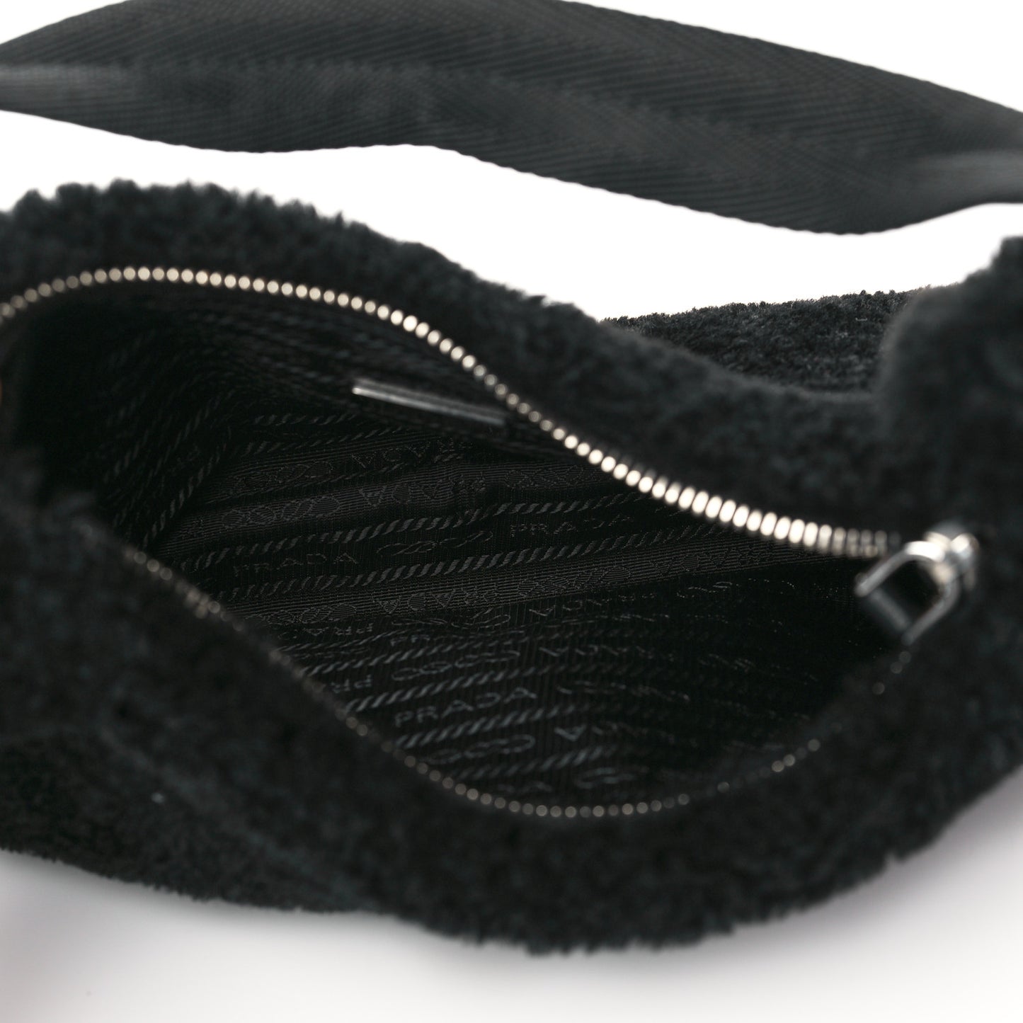 Shearling Mini Re-Edition 2000 Bag Black
