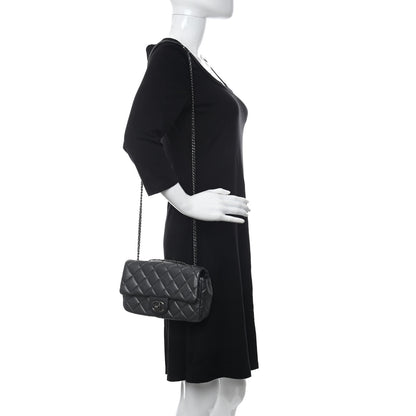 Chanel Iridescent Goatskin Quilted Small CC Eyelet Flap Dark Silver 2 of 11
