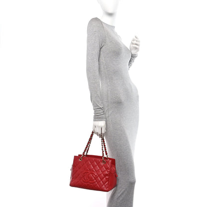Chanel Caviar Quilted Petit Timeless Shopping Tote PTT Red 2 of 11