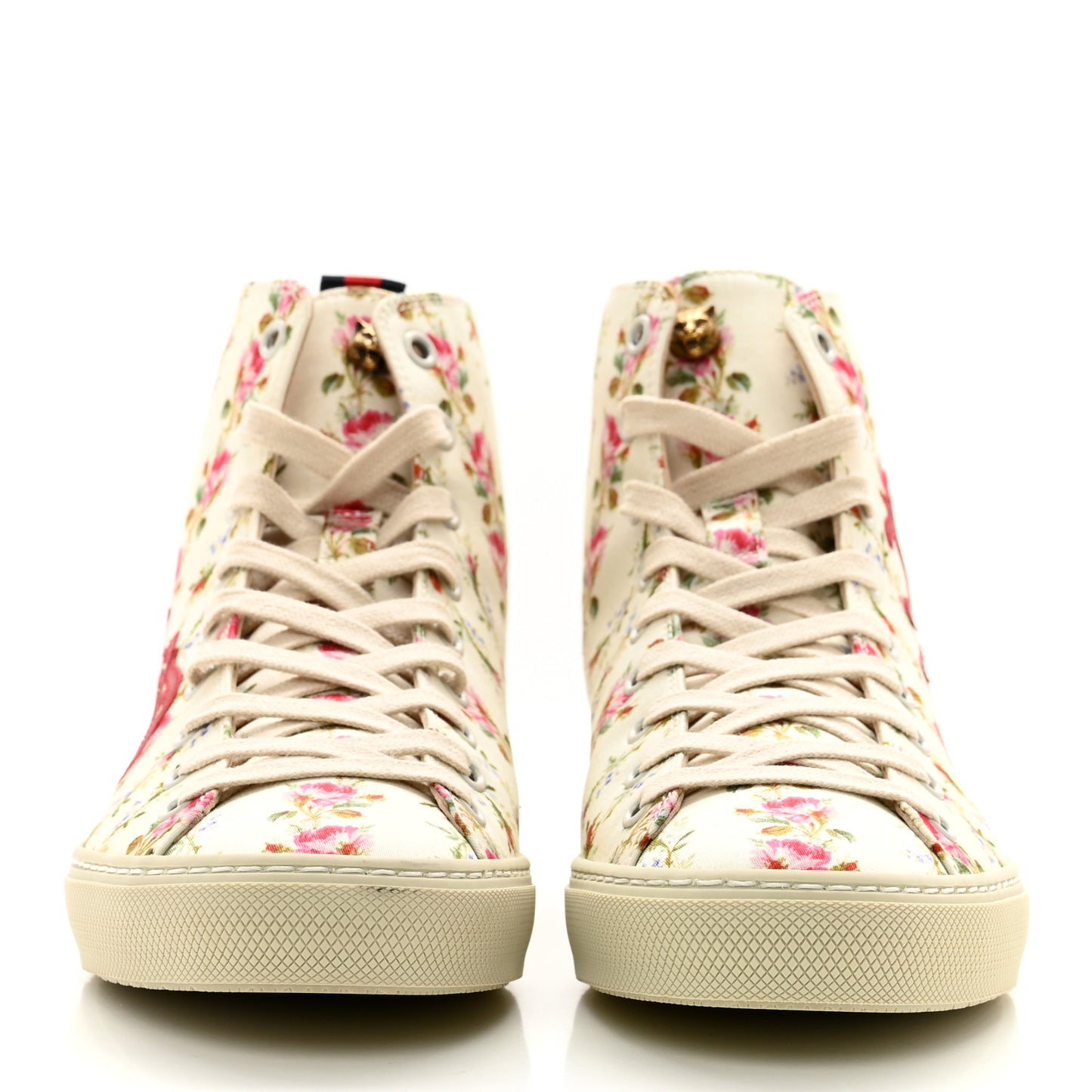 Canvas Romantic Print Major Blind For Love High Top Sneakers 36.5 Ivory