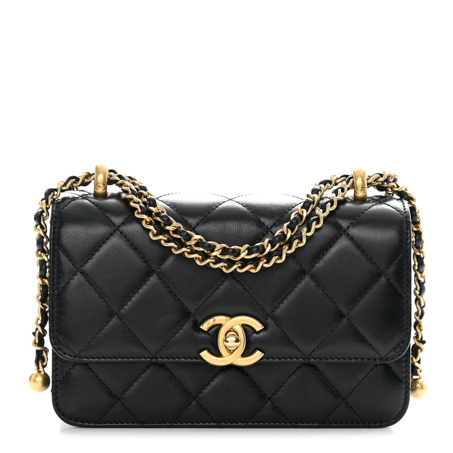 Calfskin Quilted Mini Perfect Fit Flap Black
