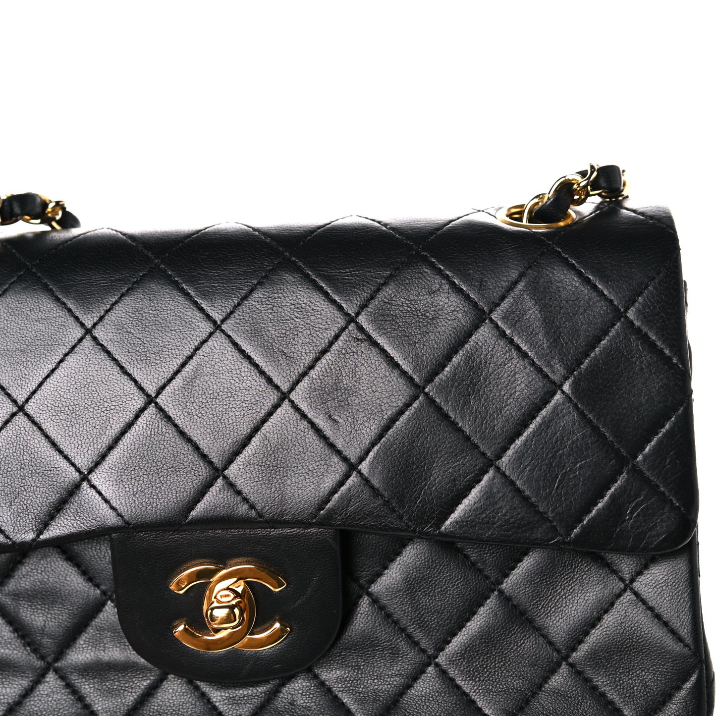 Lambskin Quilted Small Double Flap Black