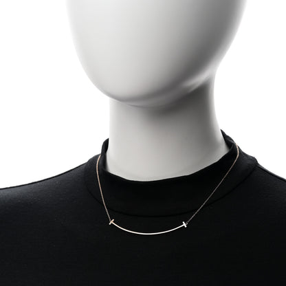 Tiffany 18K Rose Gold Large T Smile Pendant Necklace 2 of 6