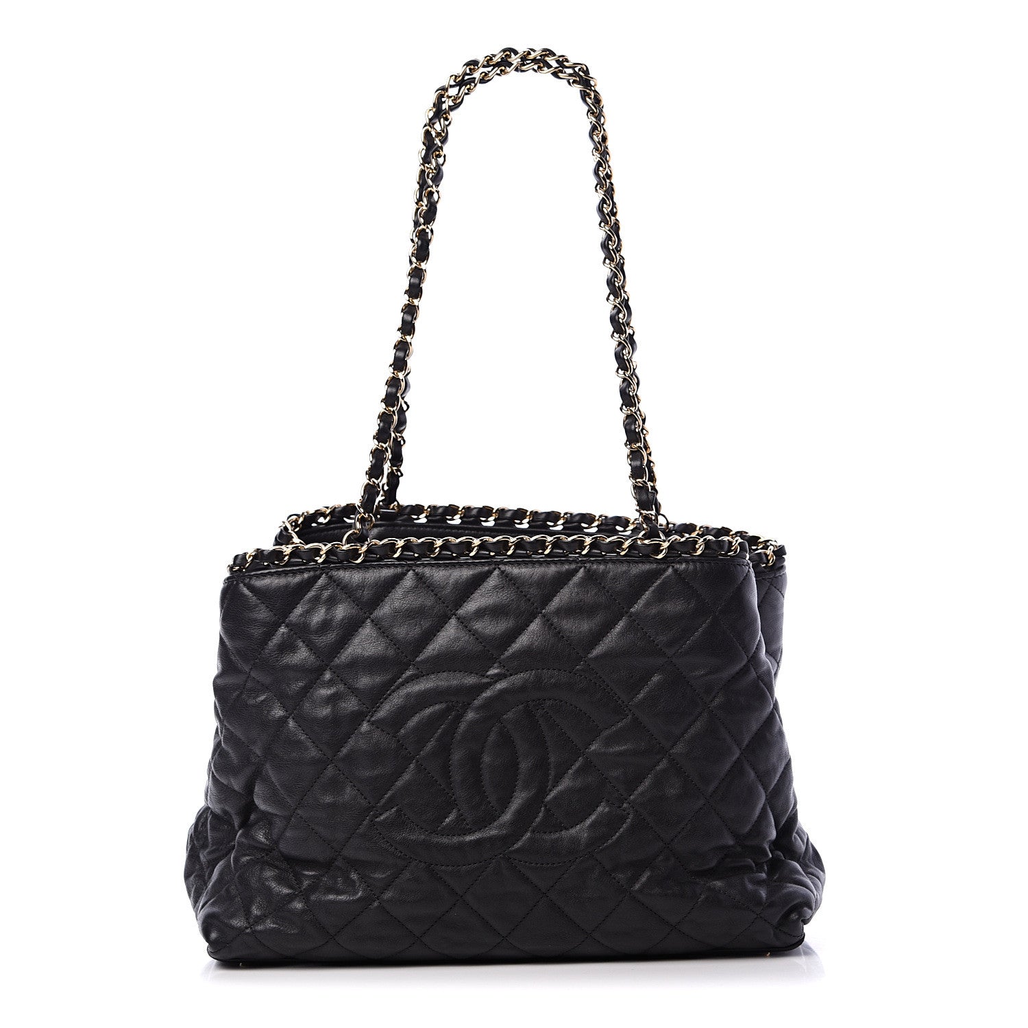 Chanel Calfskin Quilted Small Chain Me Tote Black 1 of 9