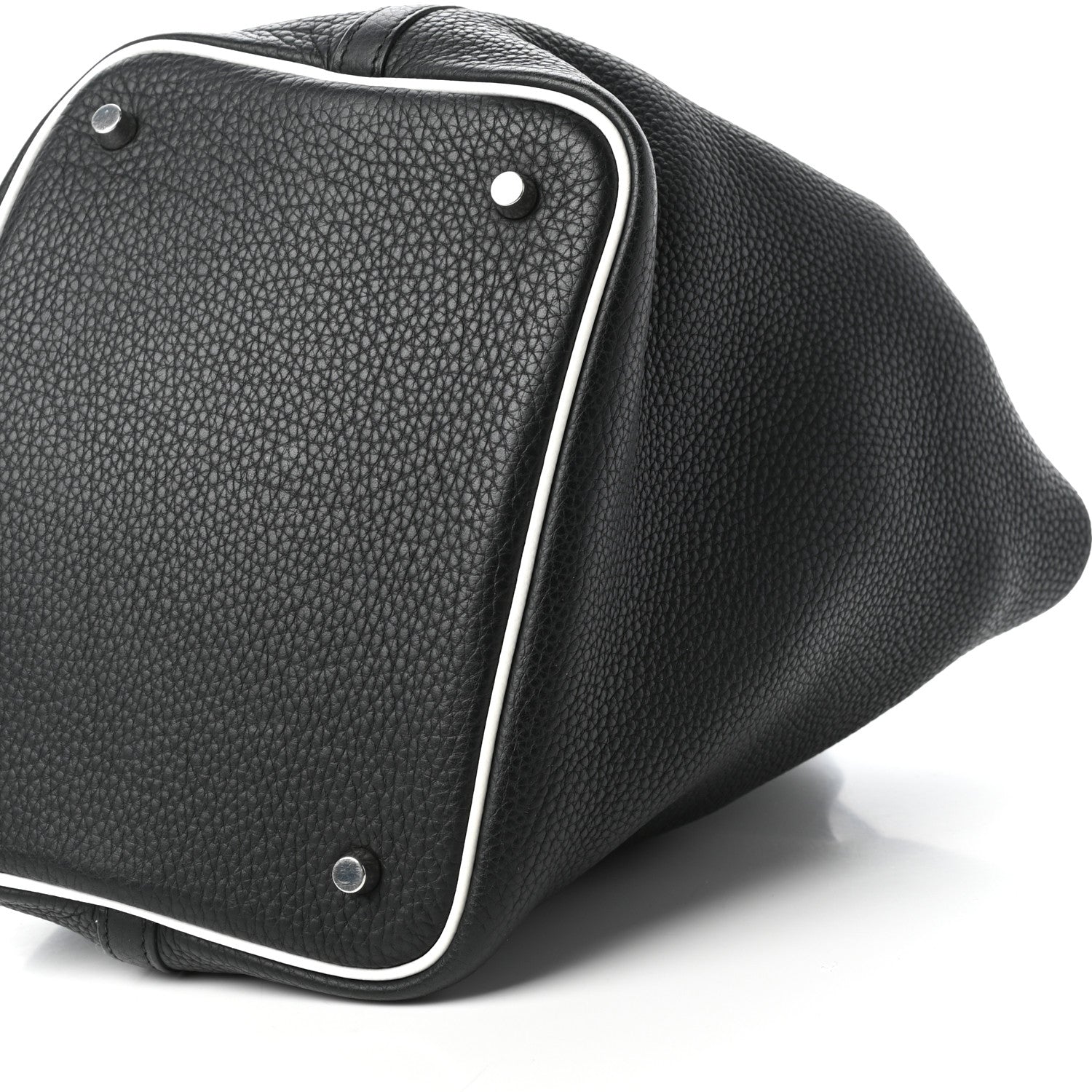 Hermes Taurillon Clemence Picotin 22 MM Black White 8 of 8