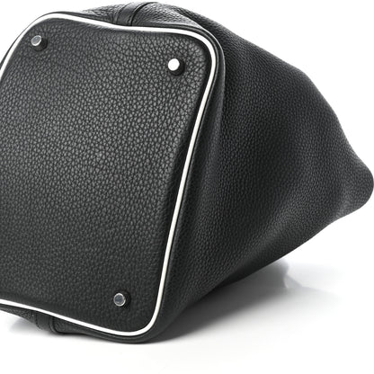 Hermes Taurillon Clemence Picotin 22 MM Black White 8 of 8