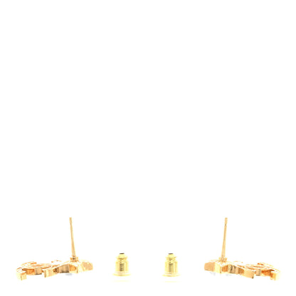 Chanel Metal Crystal Pearl CC Star Earrings Gold Pearly White 3 of 5