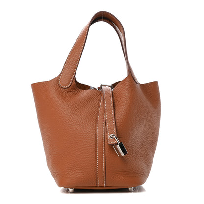 Hermes Taurillon Clemence Picotin Lock 18 PM Gold 1 of 10
