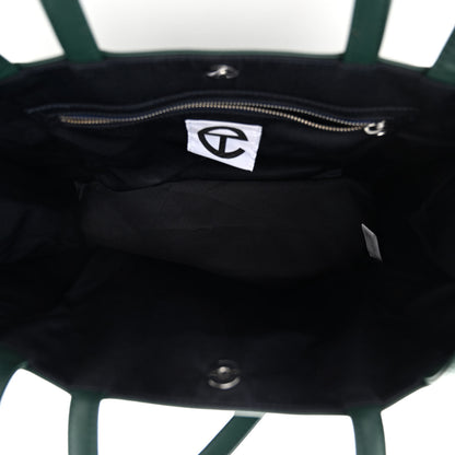 Telfar Vegan Leather Medium Shopping Bag Dark Olive 9 of 10