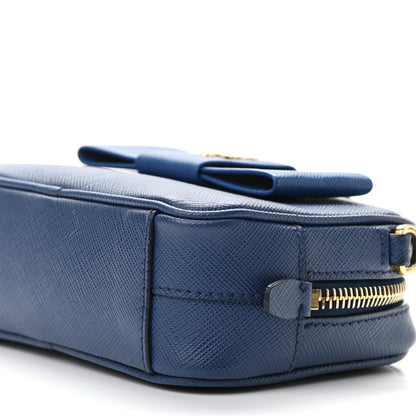 Prada Saffiano Fiocco Bow Camera Crossbody Bag Bluette 8 of 10