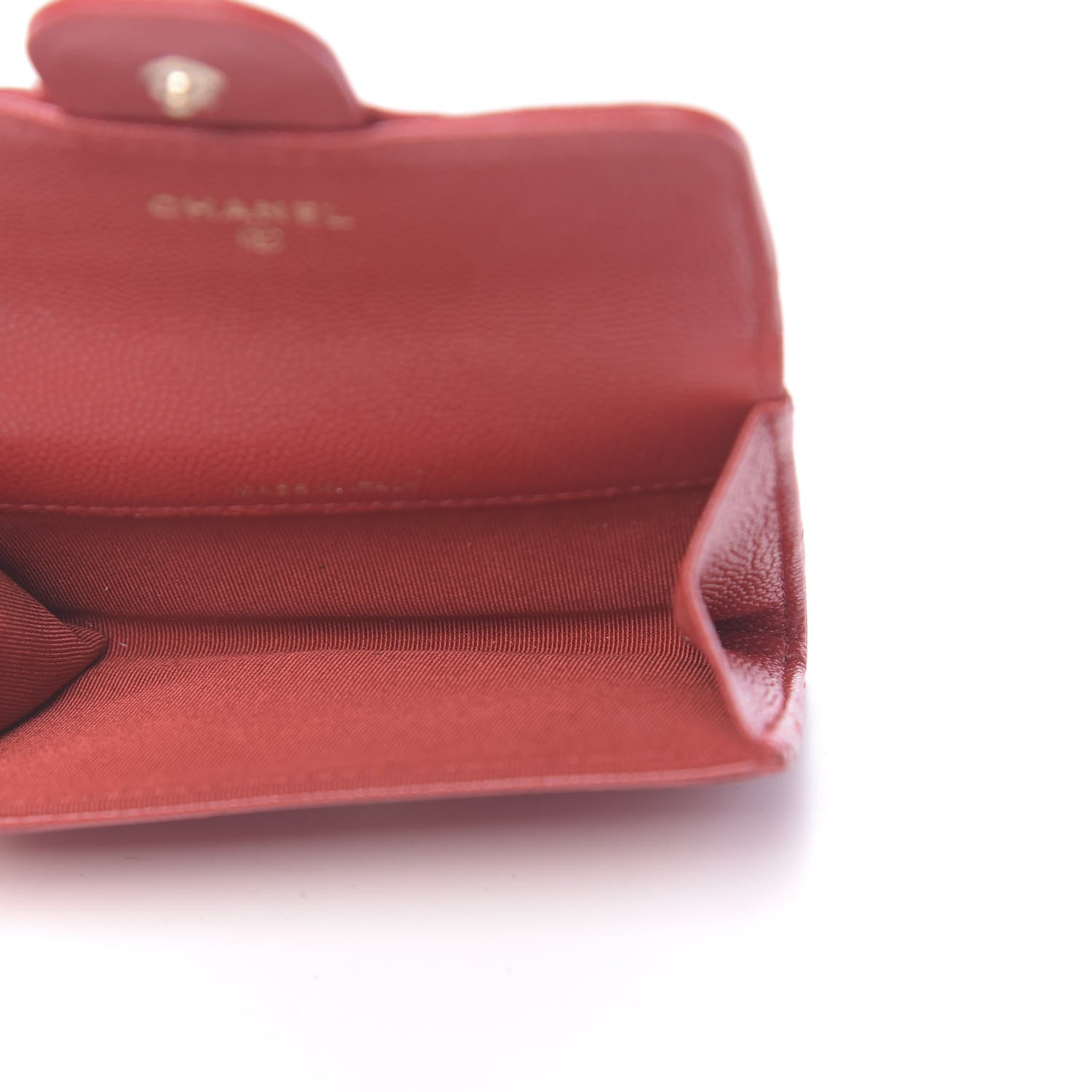 Chanel Caviar Quilted Flap Card Holder Wallet Red 5 of 9