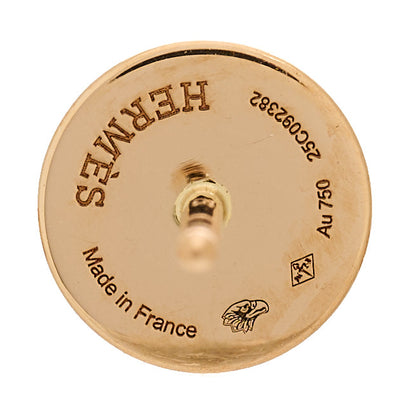 Hermes 18K Rose Gold TPM Ex-Libris Stud Earrings 4 of 5