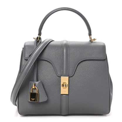 Celine Grained Calfskin Small 16 Top Handle Bag Medium Grey 1 of 10