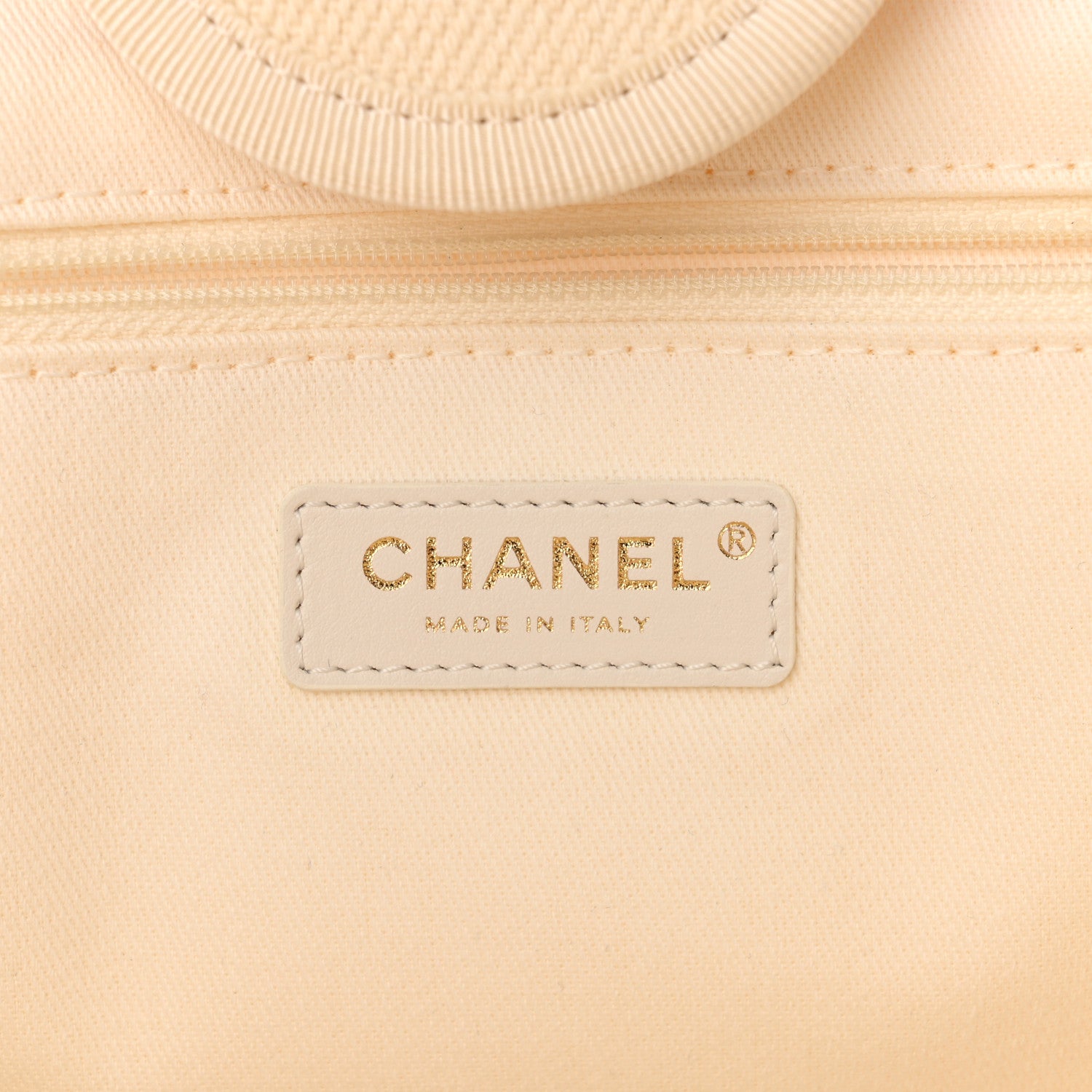 Chanel Canvas Pearl Medium Deauville Tote Ecru Beige 6 of 10
