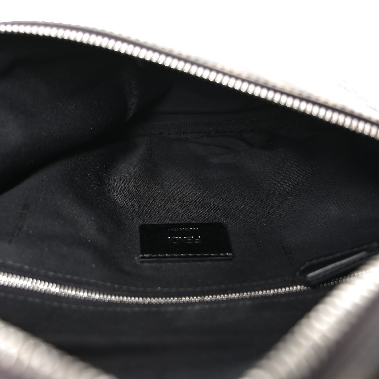 Glazed Fabric Vitello Liberty FF 1974 Diagonal Belt Bag Tobacco Miele Scuro Black