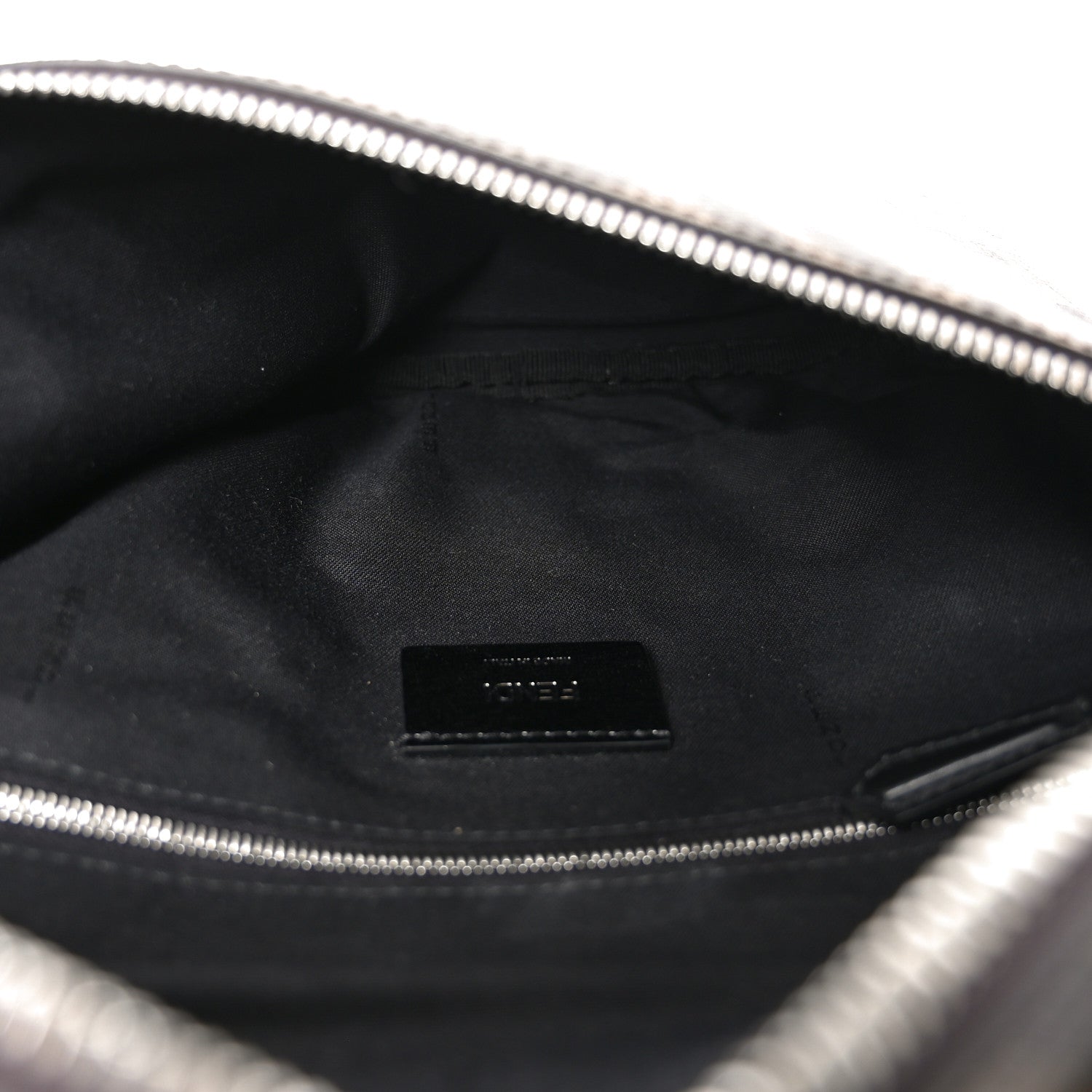 Fendi Glazed Fabric Vitello Liberty FF 1974 Diagonal Belt Bag Tobacco Miele Scuro Black 5 of 10